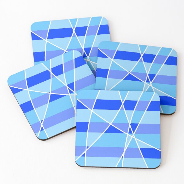 Item preview, Geometric Stripes, blue, light blue designed and sold by tropicalhen133.