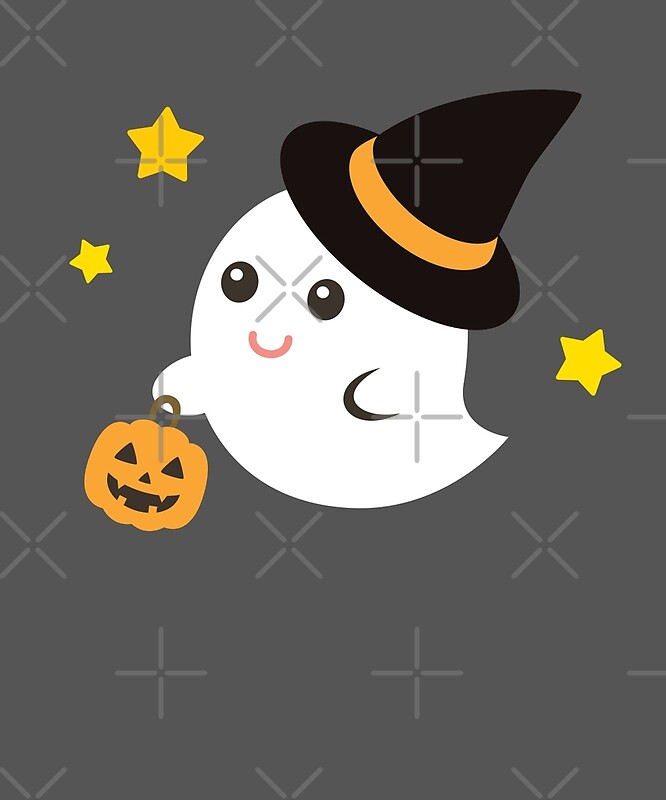 cute kawaii ghost halloween print graphic funny by