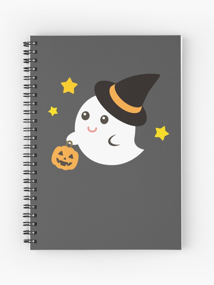 Cuaderno de espiral «Cute Kawaii Ghost Halloween Print Graphic Funny» de JapaneseInkArt | Redbubble