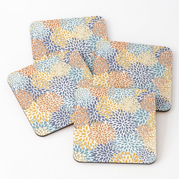 Item preview, Floral Blooms, Blue, Teal, Orange, Yellow designed and sold by meggydesigns.