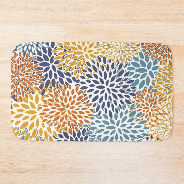 Item preview, Floral Blooms, Blue, Teal, Orange, Yellow designed and sold by meggydesigns.