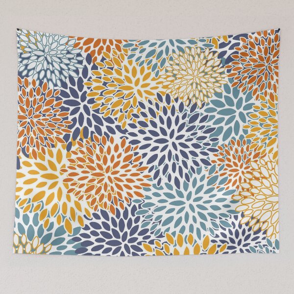 Item preview, Floral Blooms, Blue, Teal, Orange, Yellow designed and sold by meggydesigns.