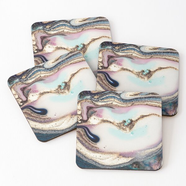 Item preview, White, blue, pink and gold marble colors  designed and sold by HadeeeeL.