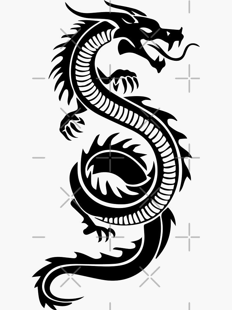 Black and Red Tribal Dragon Tattoo Stock Illustration - Illustration of  chinese, ancient: 68559345