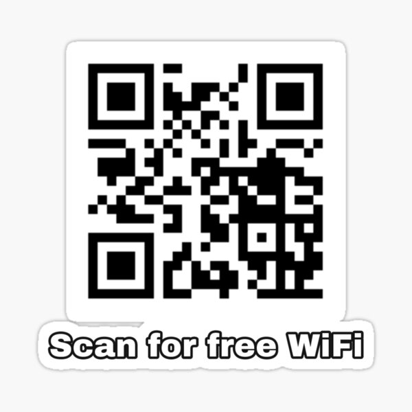 Scan for Free Wifi, QR code, rickroll Sticker for Sale by tropicalhen133