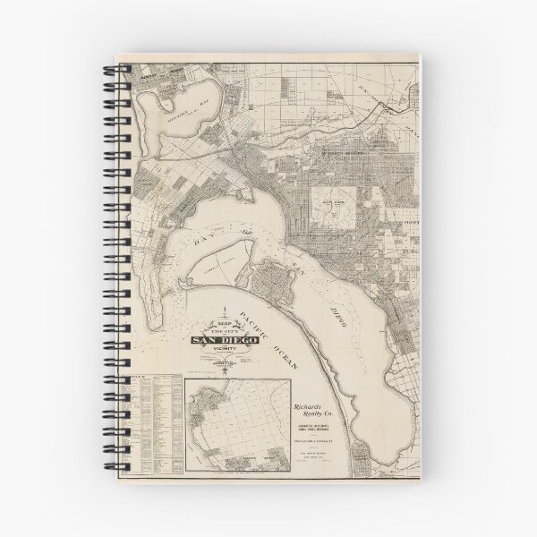 Item preview, Old San Diego CA Map (1906) Vintage America's Finest City California Atlas designed and sold by BravuraMedia.