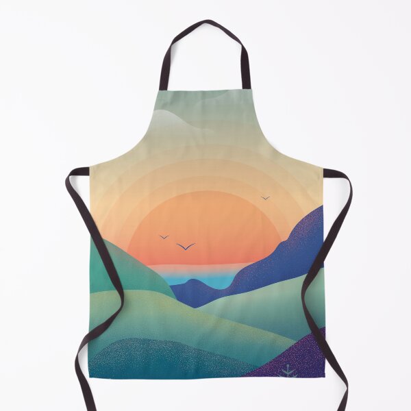 Item preview, Hilly Sunset Landscape Illustration designed and sold by eliselangenfeld.