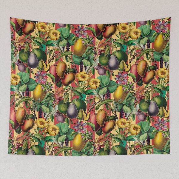 Item preview, Retro Tropical Fruit and Flower Garden designed and sold by AntiqueImages.