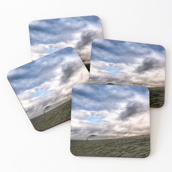 Item preview, Single wind swept tree on the hill designed and sold by Neilchurcherart.