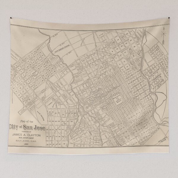 Item preview, Old San Jose CA Map (1888) Vintage Capital of Silicon Valley California Atlas designed and sold by BravuraMedia.