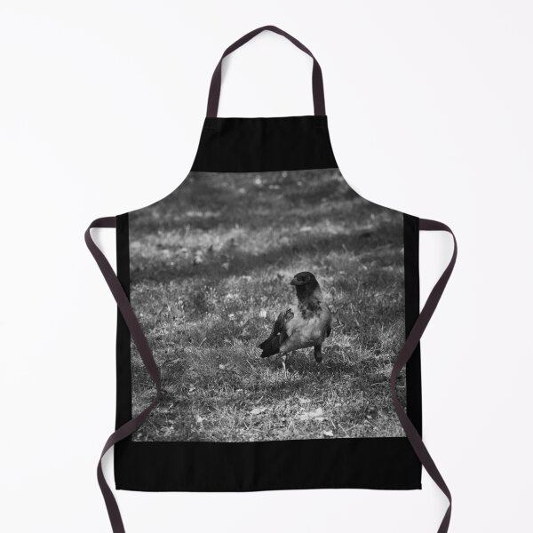 Item preview, Hooded crow on the grass bw designed and sold by Jouko Lehto Photography.