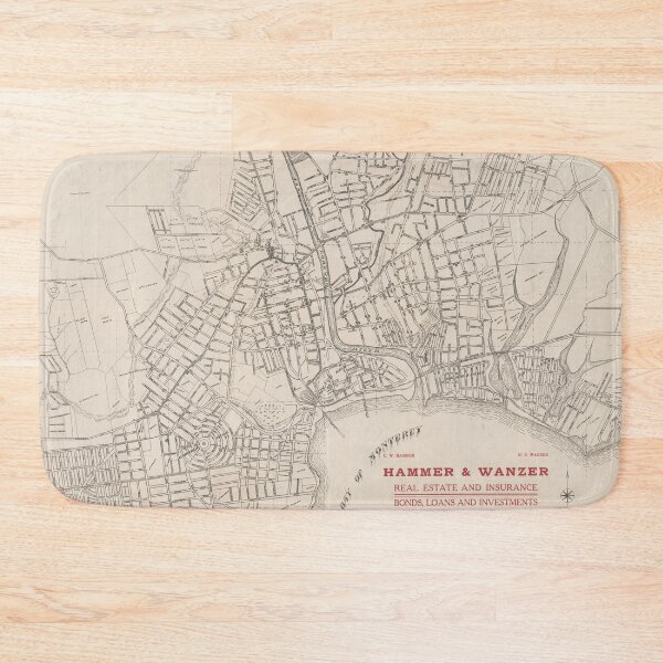 Item preview, Old Santa Cruz CA Map (1909) Vintage Surf City California Atlas designed and sold by BravuraMedia.