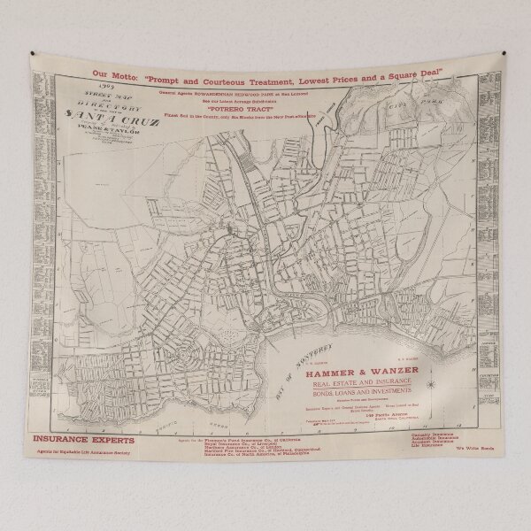 Item preview, Old Santa Cruz CA Map (1909) Vintage Surf City California Atlas designed and sold by BravuraMedia.