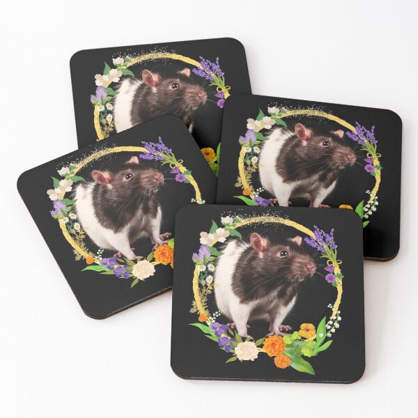 Item preview, Favorite Pet Rat In Colorful Flower Frame Design designed and sold by EarthArtDesigns.