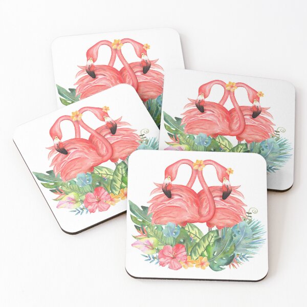 Item preview, Love Birds Flamingos | Tropical Art  designed and sold by CheriesArt.