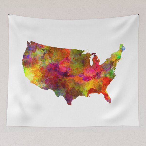 Item preview, USA map in watercolor  designed and sold by paulrommer.