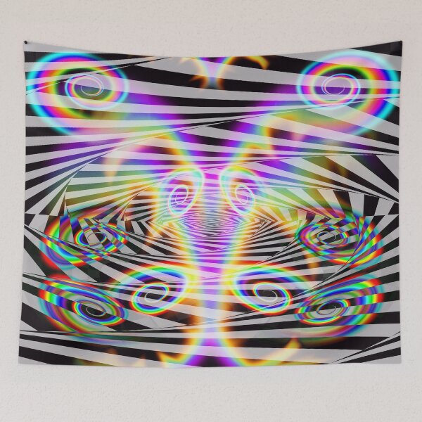 Aperçu de l'œuvre Optical Art Rainbow 7 (affiche psychédélique) créée et vendue par Discordant Dreams Art.