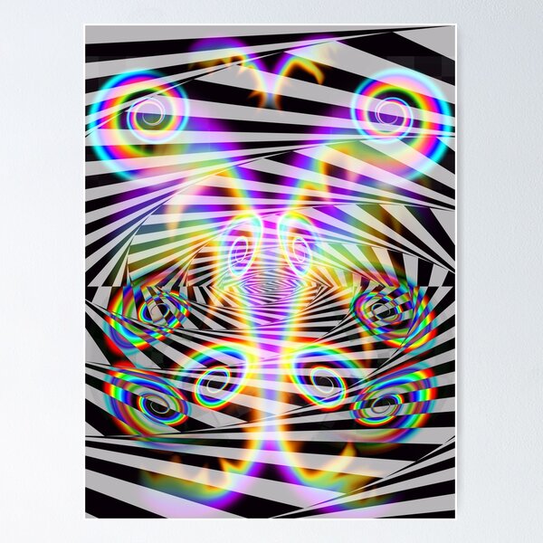 Item preview, Optical Art Rainbow 7 (póster psicodélico) designed and sold by Discordant Dreams Art.