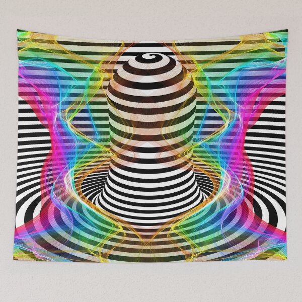 Aperçu de l'œuvre Optical Art Rainbow 2 (affiche psychédélique) créée et vendue par Discordant Dreams Art.