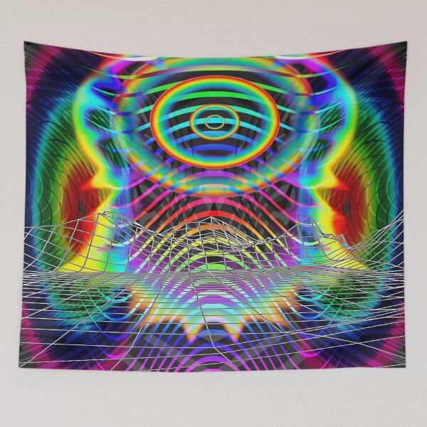Aperçu de l'œuvre Cadeau d'affiche psychédélique Optical Art Rainbow 4 (Gradient) créée et vendue par Discordant Dreams Art.