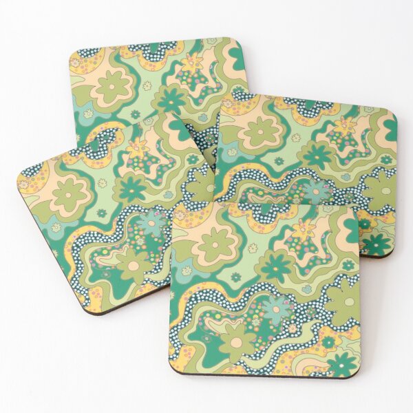 Item preview, funky green flowers designed and sold by mollymarinara.
