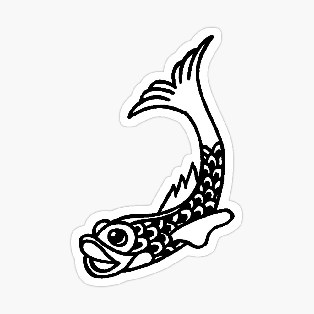 Pair Black Japanese Koi Fish patch tattoo Artwork Emblem DIY Iron on  Clothes Bag | eBay