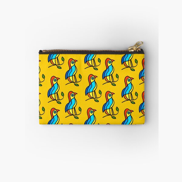 Item preview, Color Birds on a Twigs on Orange Board "Paper Drawings/Paintings" designed and sold by Istvan Ocztos.