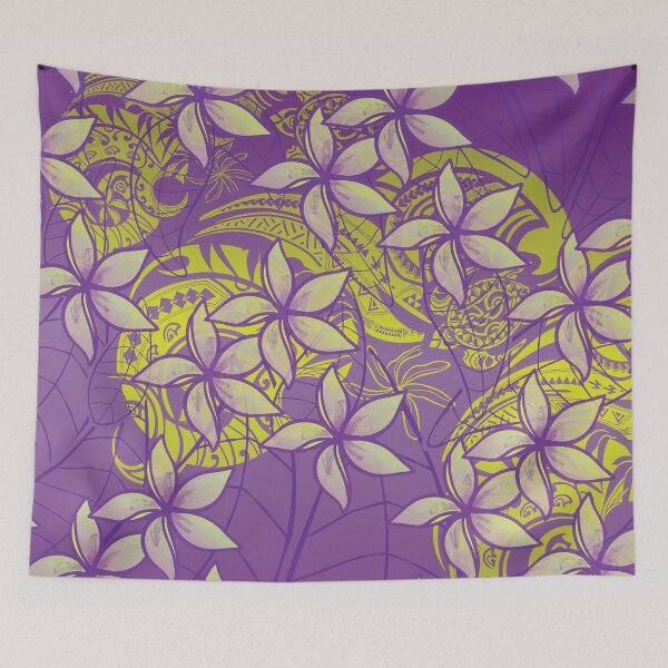 Item preview, Purple Polynesian Tribal Plumeria designed and sold by sunnthreads.