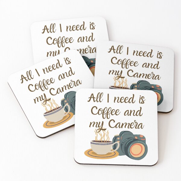 Item preview, all i need is coffee and my camera adorable quote designed and sold by Phiiilo.