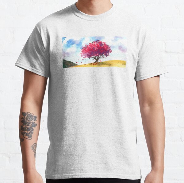 Autumn tree with traveler Classic T-Shirt