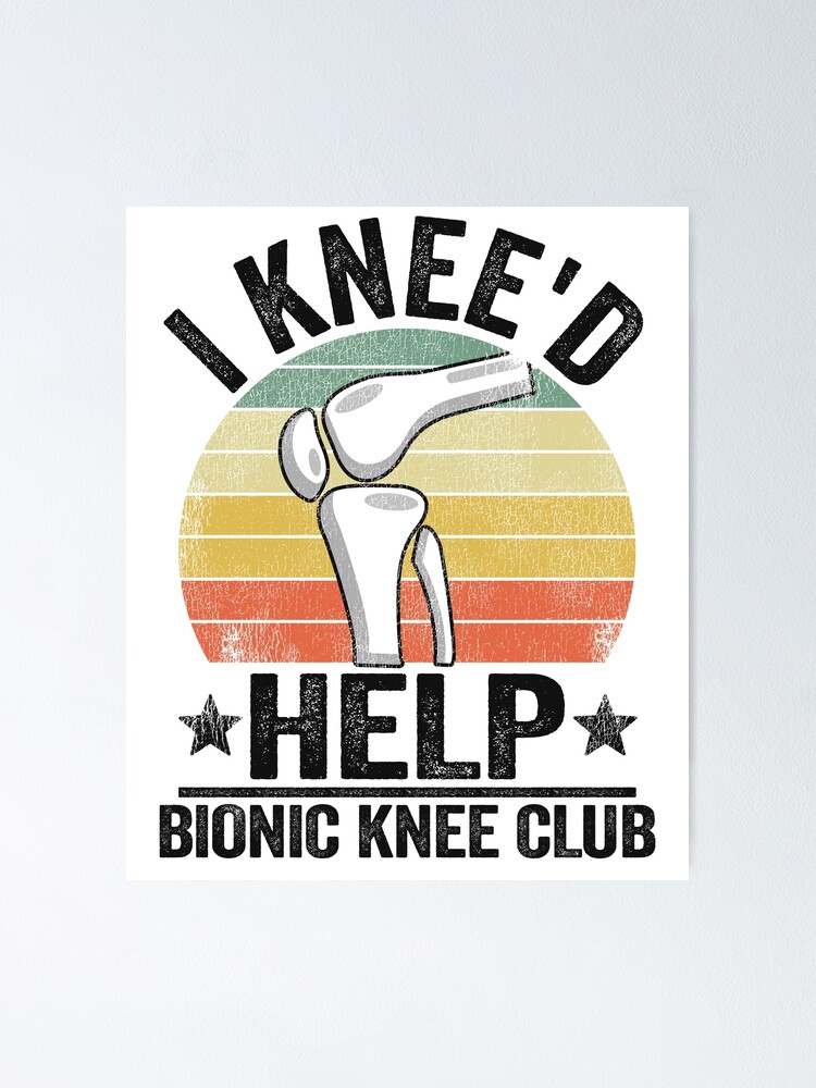 Bionic Knee Club Knee Replacement Surgery 70s Logo Throw Pillow