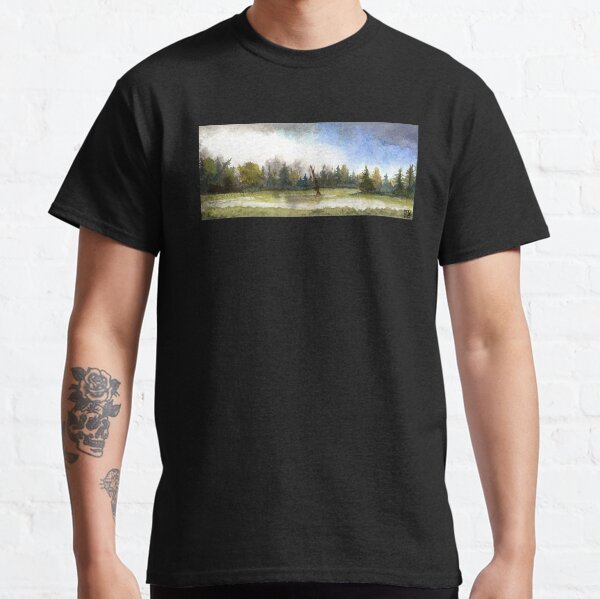 Panoramic watercolor landscape Classic T-Shirt