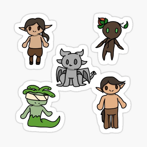 Cute Mythical Creatures Stickers  Kawaii Fantasy Characters By