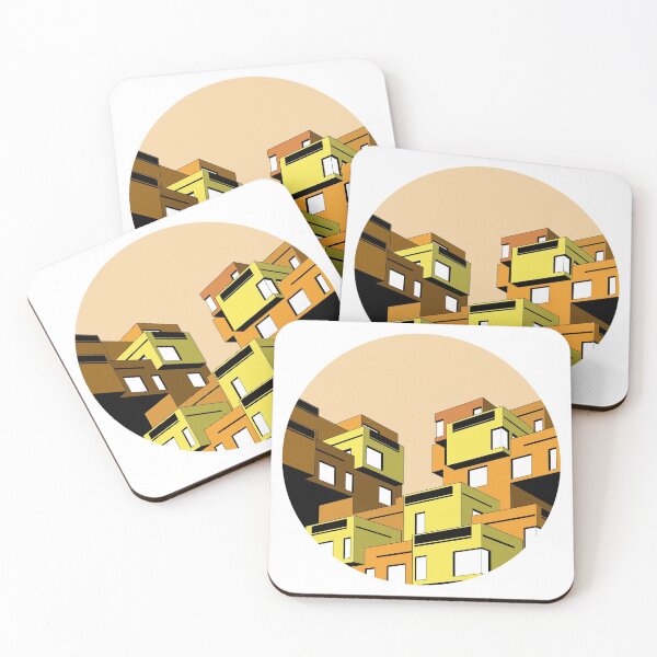 Item preview, Habitat 67 Warm Print, Print, Montreal, Canada Print, Brutalist, Brutalism, Architecture designed and sold by sketchingarchi.