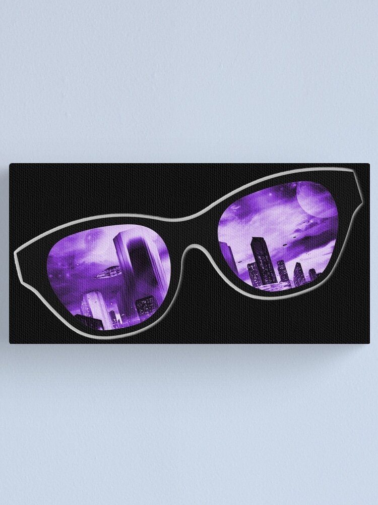 Lienzo for Sale con la obra «Gafas Alien Space violeta» de mishmashmuddle