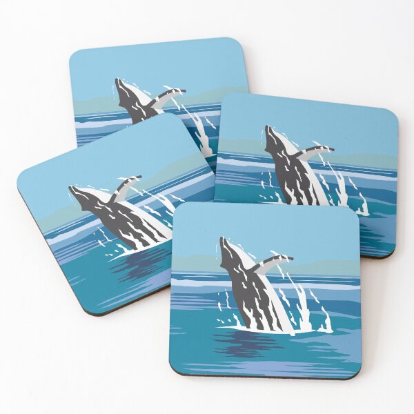 Item preview, Whale Jumping out of the Ocean Minimalistic designed and sold by Clarapra.