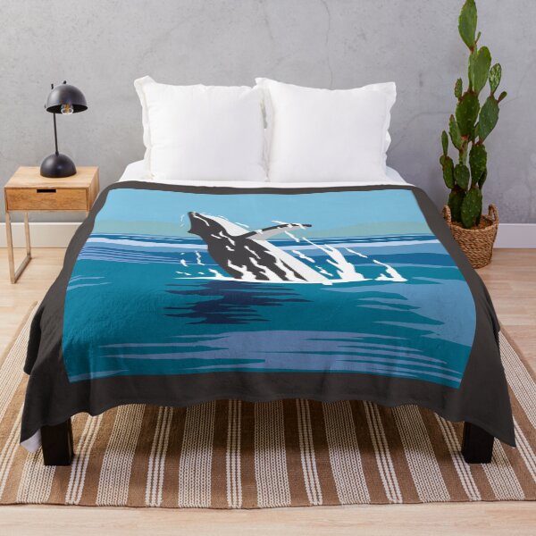 Item preview, Whale Jumping out of the Ocean Minimalistic designed and sold by Clarapra.