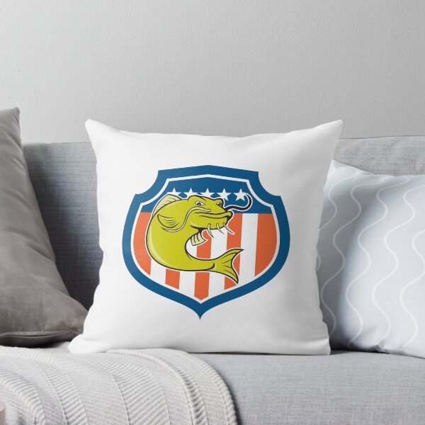 Item preview, Catfish Angryfish Shield Cartoon designed and sold by patrimonio.
