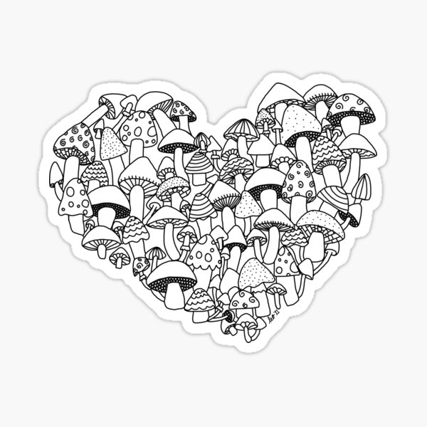 Mushroom heart Sticker