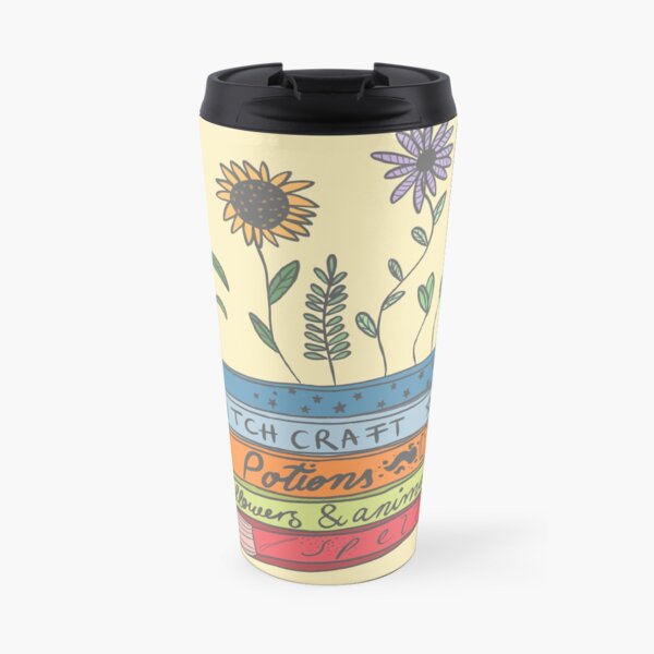 Witchy Books with Flowers Travel Mug