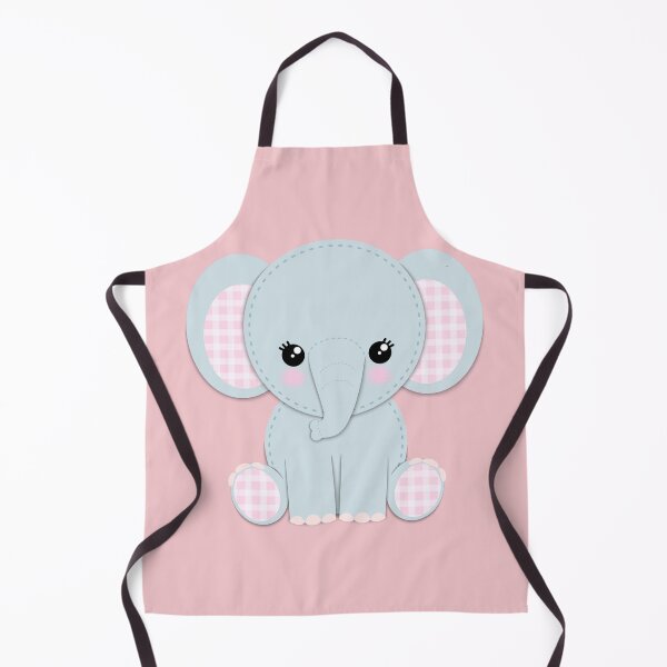 Artikelvorschau, Elefantenbaby mit rosa Gingham entworfen und verkauft von ArteAnnie.
