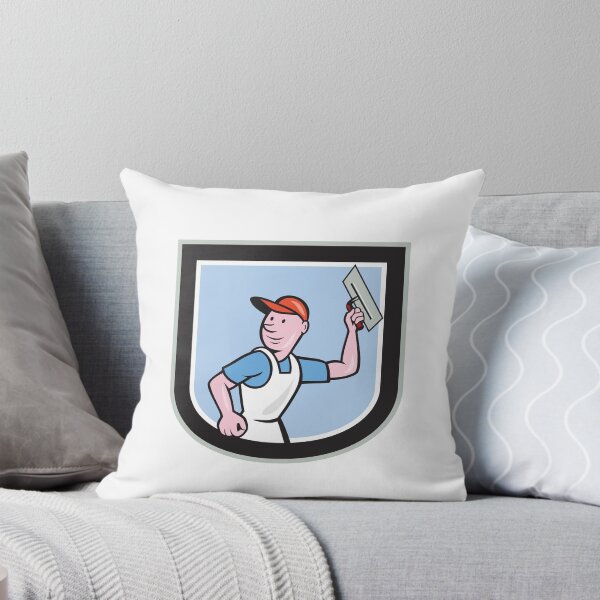 Item preview, Plasterer Masonry Worker Shield Cartoon designed and sold by patrimonio.