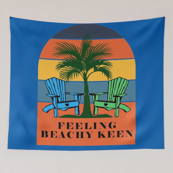 Item preview, Feeling Beachy Keen - Beach Chairs Palm Tree Blue BG designed and sold by KeysTreasures.