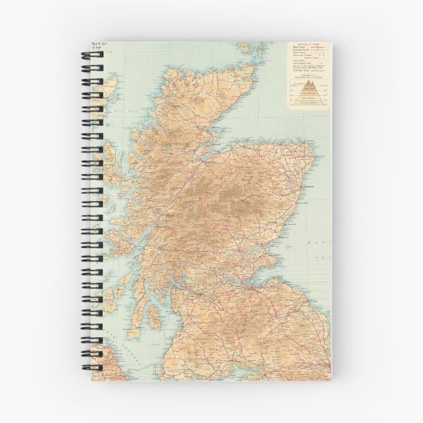 Item preview, Old Scotland Map (1912) Vintage Scottish Atlas designed and sold by BravuraMedia.
