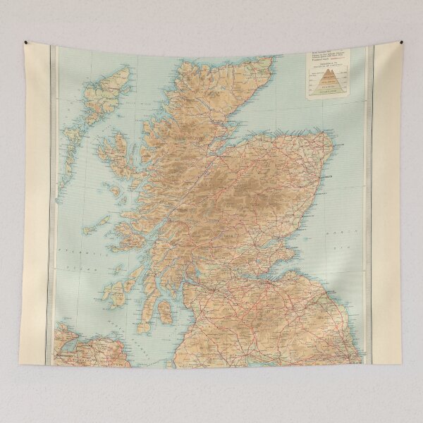 Item preview, Old Scotland Map (1912) Vintage Scottish Atlas designed and sold by BravuraMedia.