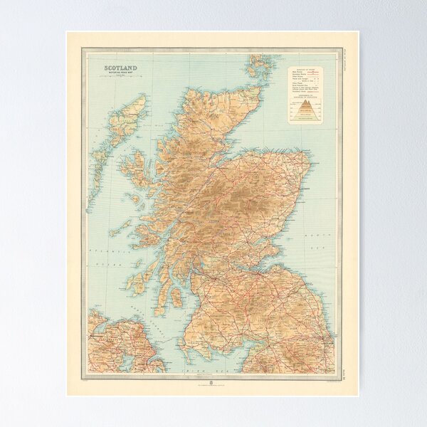 Item preview, Antiguo mapa de Escocia (1912) Atlas escocés vintage designed and sold by BravuraMedia.