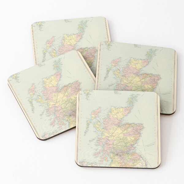 Item preview, Old Scotland Map (1912) Vintage Scottish Atlas designed and sold by BravuraMedia.