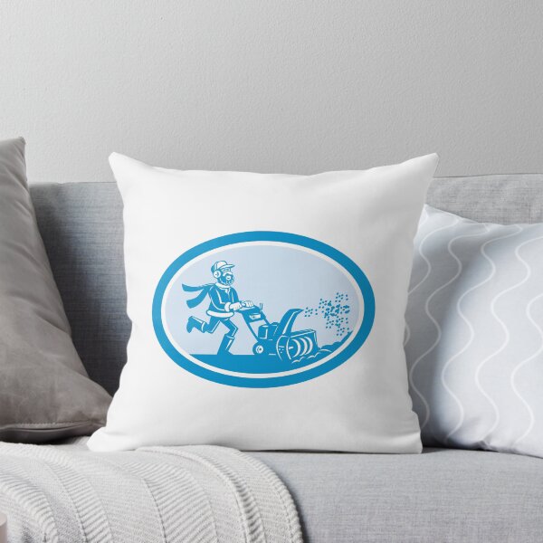 Item preview, Man With Snow Blower Oval Cartoon designed and sold by patrimonio.