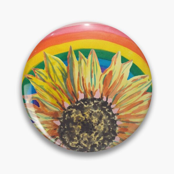 Item preview, Yellow sunflower with rainbow designed and sold by susserain.