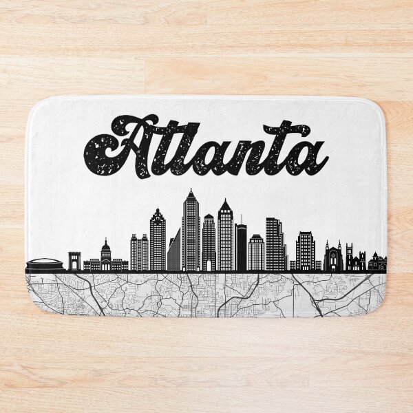 Item preview, Atlanta City Skyline With Map Vintage designed and sold by KrisSidDesigns.